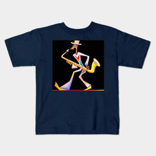 Saxophone Space Visitor Kids T-Shirt